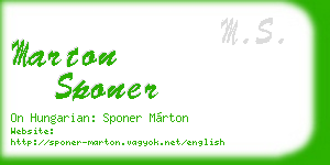 marton sponer business card